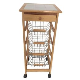 Verdulero Frutero de cocina Oporto 2 color miel 37X37X85