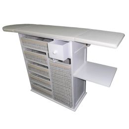 Mueble de Plancha Estoril Blanco Vintage + (Funda Elastica XXL Premiun Rayen + Tensores)