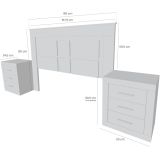 Pack Cabecero de 160 x 120 cm + 2 Mesitas de Noche, Colores Andersen y Pino Gris (para Cama de 135-140 o 160) – Meyvaser