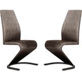 Pack de 2 Sillas de Comedor, Salón o Cocina – Tapizadas en Tela Jarama Color Marengo, Medidas: 45 cm x 64 cm x 100 cm