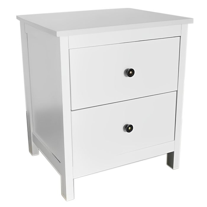 SALDO: Mesilla de Noche 2 Cajones Blanco 55cm x 48cm x 40cm