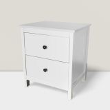 SALDO: Mesilla de Noche 2 Cajones Blanco 55cm x 48cm x 40cm