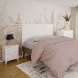 Cabezal para Cama de Matrimonio con patas, Color Blanco, Medidas: 160 cm (Ancho) x 130 cm (Alto) x 2,5 cm (Fondo)