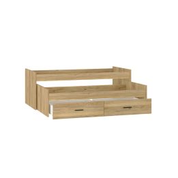 Cama Nido Juvenil Doble con Cajones de Almacenaje – Mauvella y Negro, 202,6 cm Largo x 98 cm Ancho x 72 cm Alto, Primera Calidad