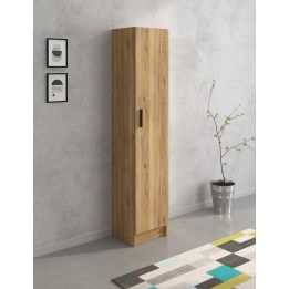 Mueble Multiusos Armario Auxiliar Color Mauvella – 1 Puerta, 4 Baldas, 37x180x35 cm – Madera Práctico y Funcional.